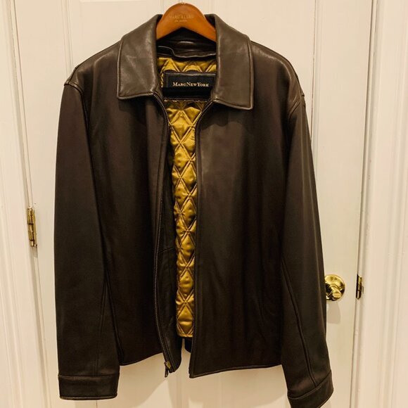 Andrew Marc New York Men's Large Leather Jacket - Picture 1 of 16